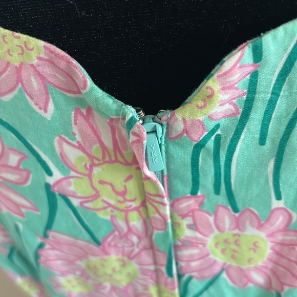 Vintage Y2K Lilly Pultizer Nadine Blue Grotto Scalloped Neck Day Dress 0054 - Picture 6 of 8